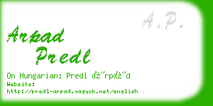 arpad predl business card